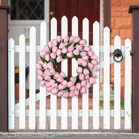 MDSTBN valentine-wedding-ready tulip wreath adds romantic accents