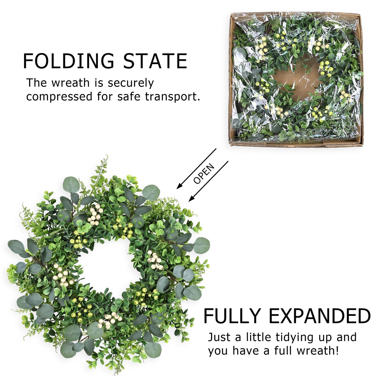MDSTBN versatile wreath suits seasons with optional ribbons or dried accents.