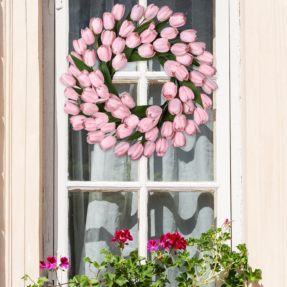 MDSTBN weather-resistant wreath suited for outdoor porch in any season