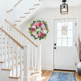 MDSTBN ready-to-hang wreath fluffs quickly for immediate display.