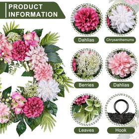 MDSTBN silk blooms close-up shows textured petals and berry sprigs for realistic spring appeal.
