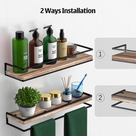 Meangood bedroom shelves keep essentials within reach and visually balanced