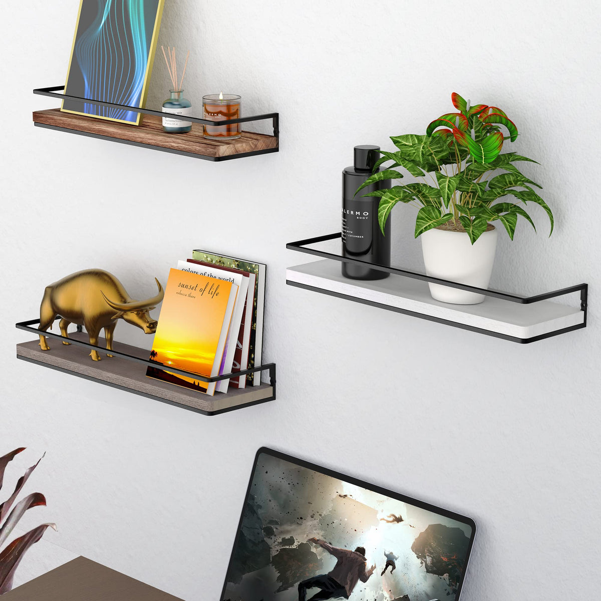 Meangood sturdy metal brackets supply durable support for heavier items