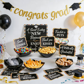 Meanplan candy buffet labels help organize treats at a glance.