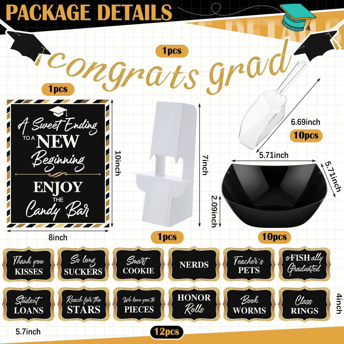 Meanplan Congrats Grad banner adds festive flair to the graduation party.