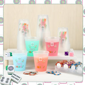 Meanplan mahjong night cups showcased for elegant theme