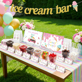 Meanplan poster banners set bright decor accents for events