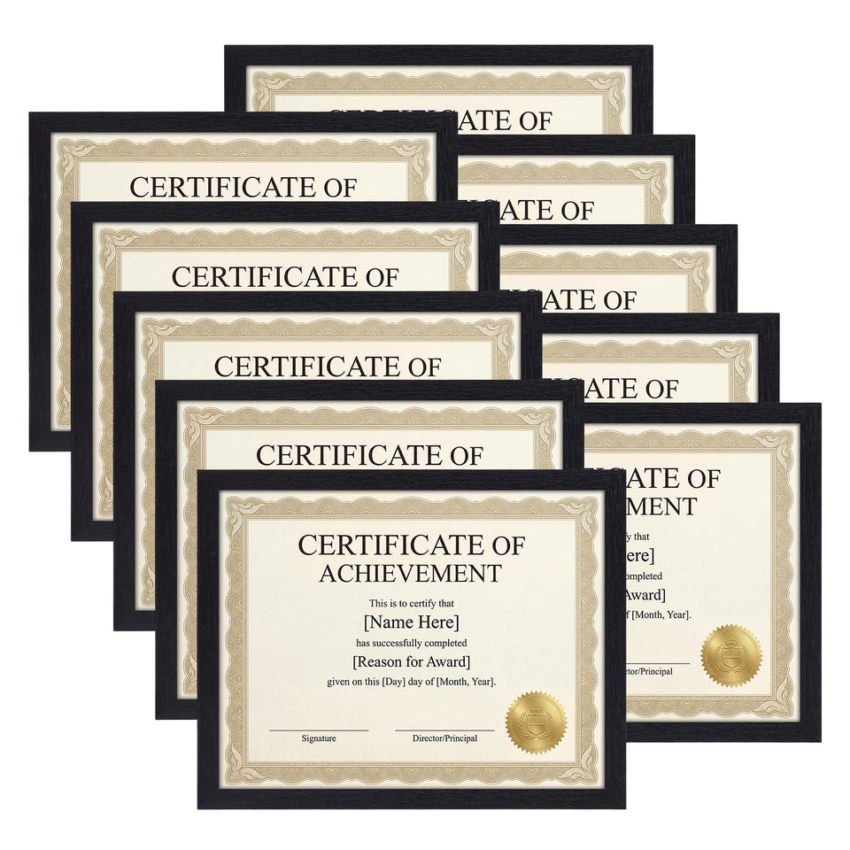 MeBRUDY 8.5x11 frame set for wall gallery displays of certificates and diplomas.