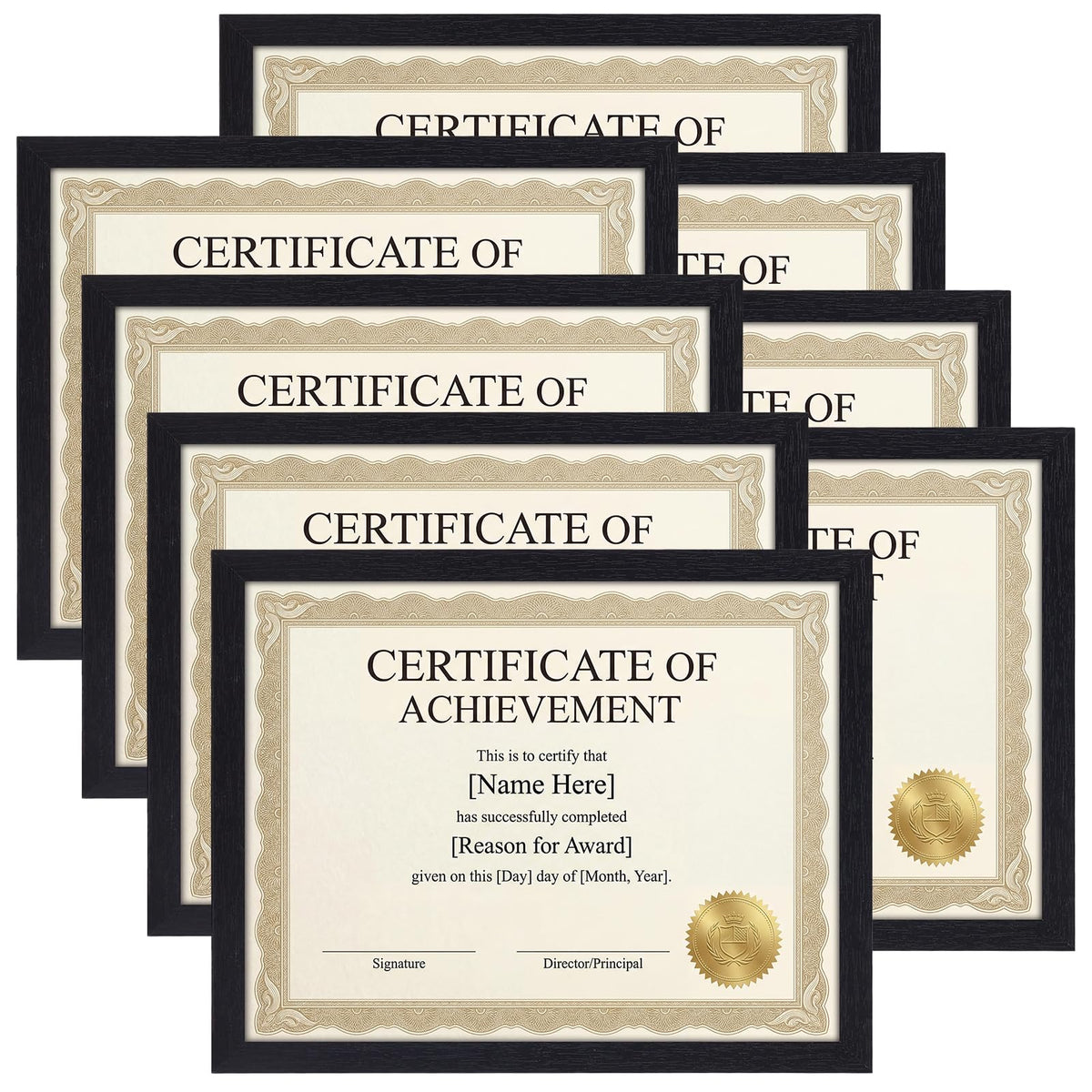 MEBRUDY 8.5x11 black frame set ideal for diplomas and certificates.