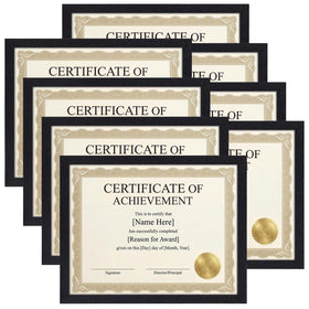 MEBRUDY 8.5x11 black frame set ideal for diplomas and certificates.