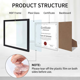 MeBRUDY matte black finish frames for desks and walls.