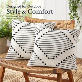 Mecatny hidden-zipper farmhouse pillow cover for a seamless look.