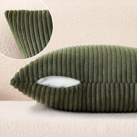 Mecatny pack of two olive green pillow covers ready for coordinated decor.
