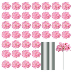 MECCANIXITY silk hydrangea pink heads for elegant wedding centerpieces.