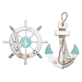Meching ship wheel 11-inch close-up showcases craftsmanship for nautical wall decor