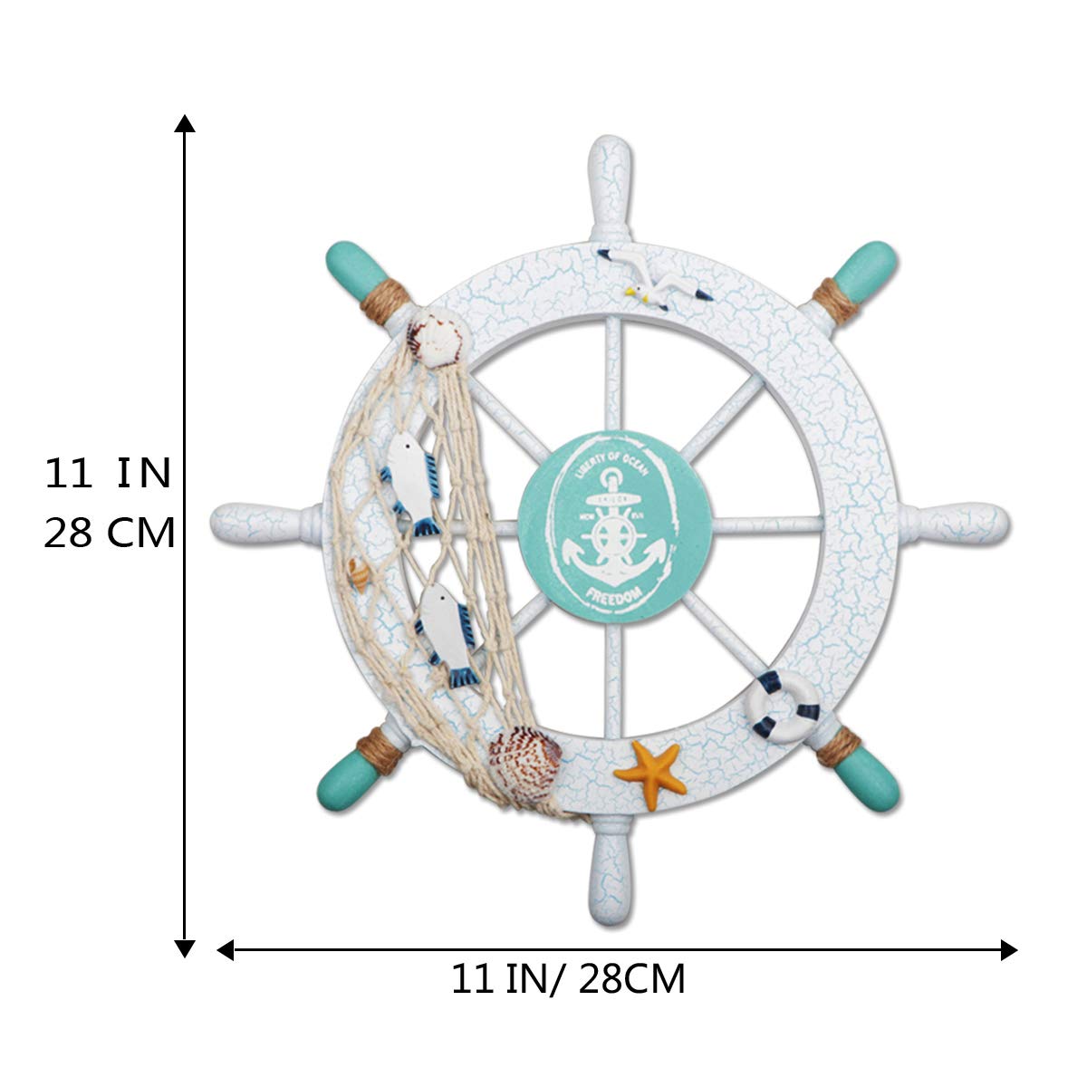 Meching wood anchor 13-inch with rope highlights maritime charm for home accents