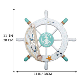 Meching wood anchor 13-inch with rope highlights maritime charm for home accents
