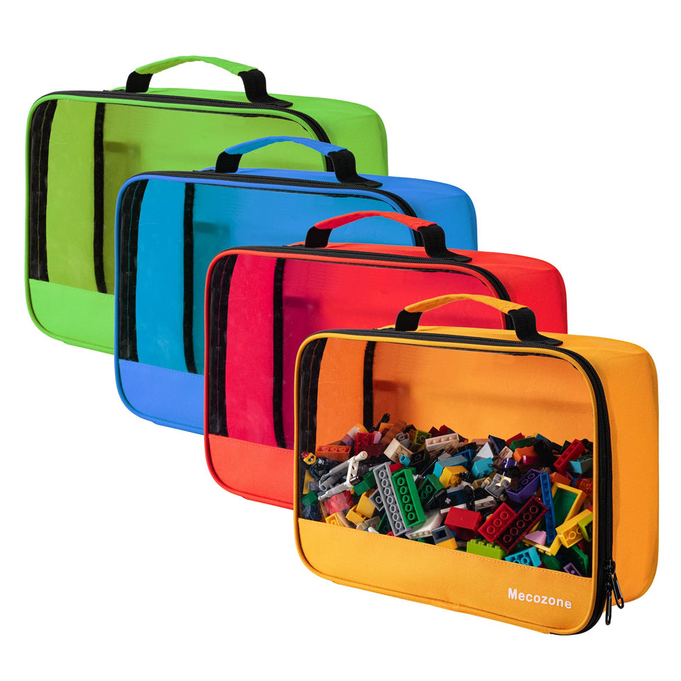 Mecozone bricks storage bag front view showing contents at a glance