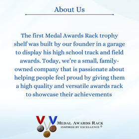 Trusted family-owned Medal Awards Rack craftsmanship and reliable display solutions.
