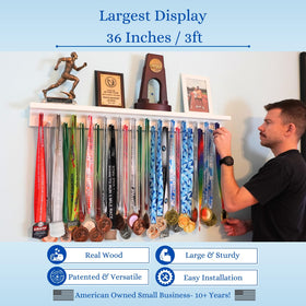 Versatile Medal Awards Rack suited for runners, gymnasts, cheer teams, and martial artists.