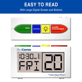 MedCenter four alarms setup supports flexible medication timing.