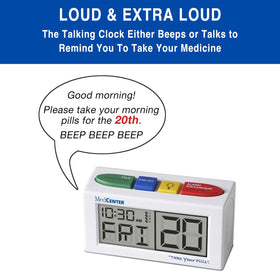 MedCenter Alarm Clock controls are large and easy to operate.