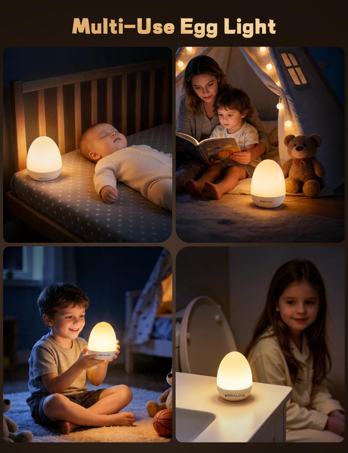 Long-lasting MediAcous battery up to 200 hours on low brightness