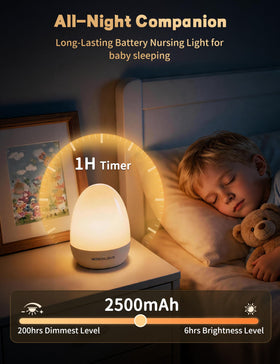 Dimmable brightness on the MediAcous egg light for comfortable late night glow
