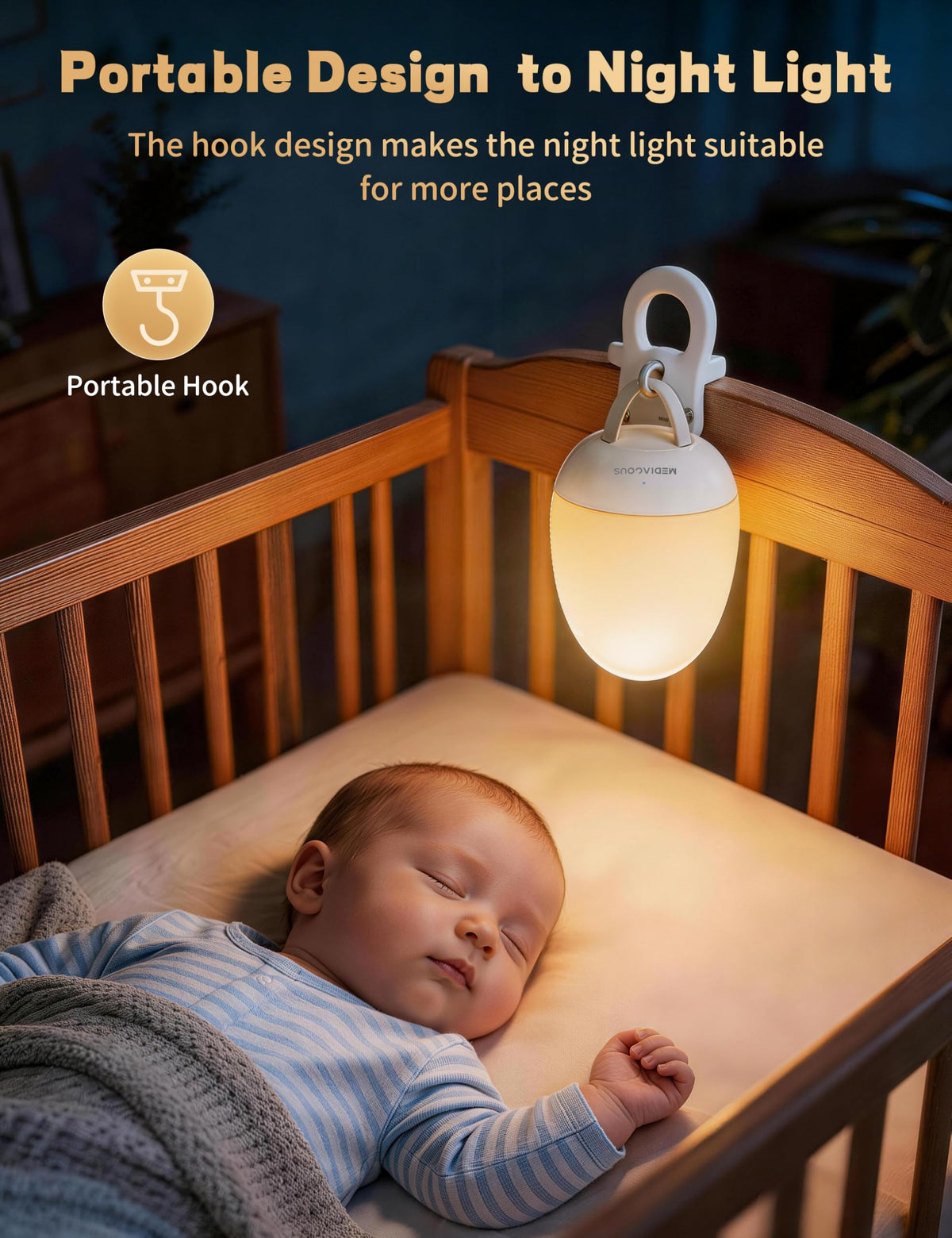 IP65 waterproof MediAcous night light suitable for various environments