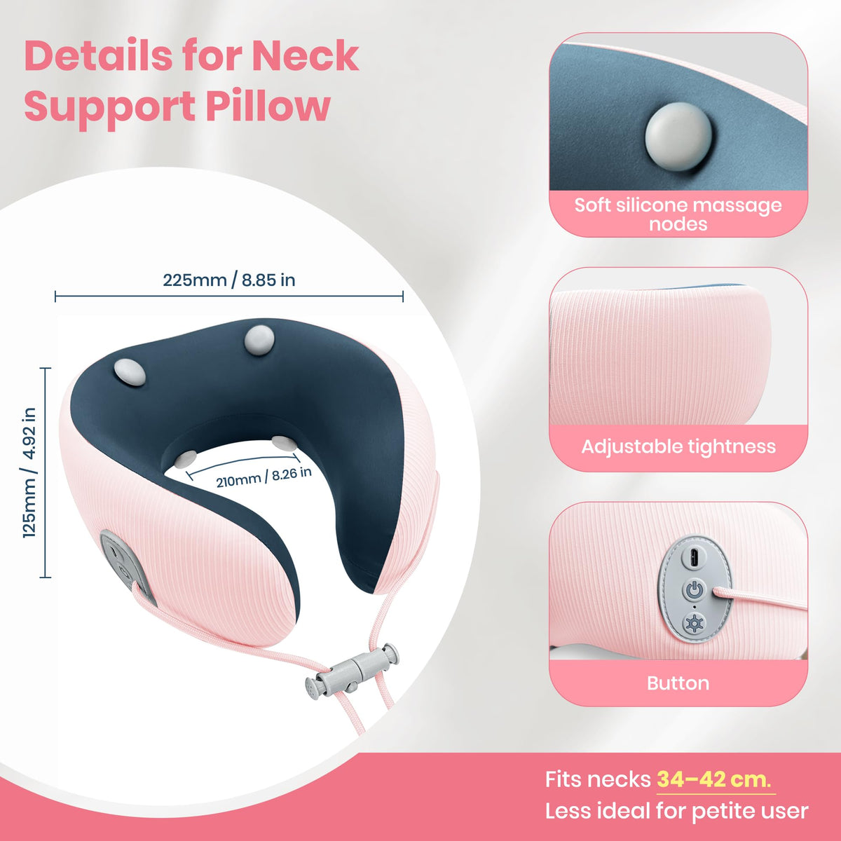 Medicane compact, lightweight travel pillow fits easily in bags.