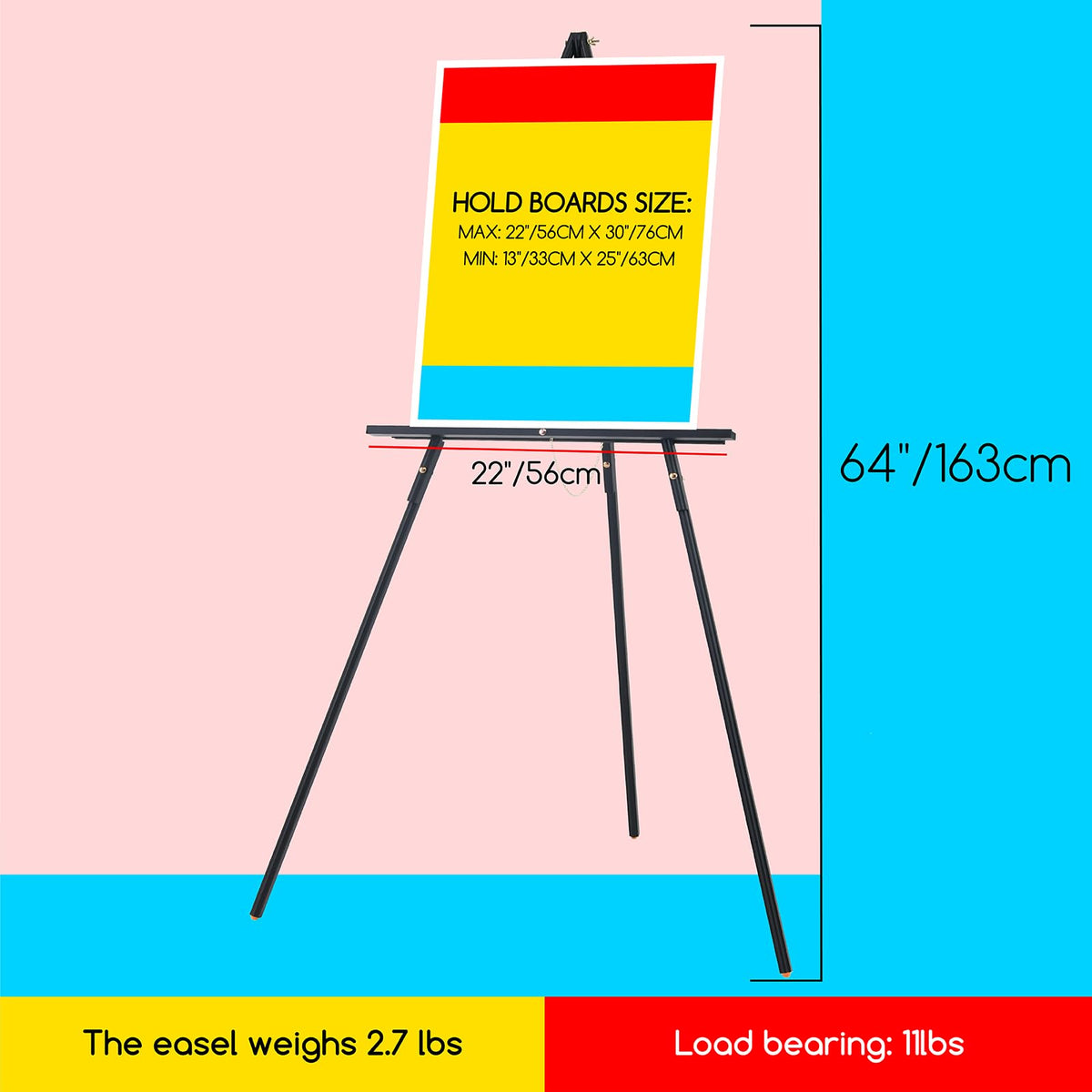 MEEDEN black wood tripod easel holds signs securely for weddings or ceremonies