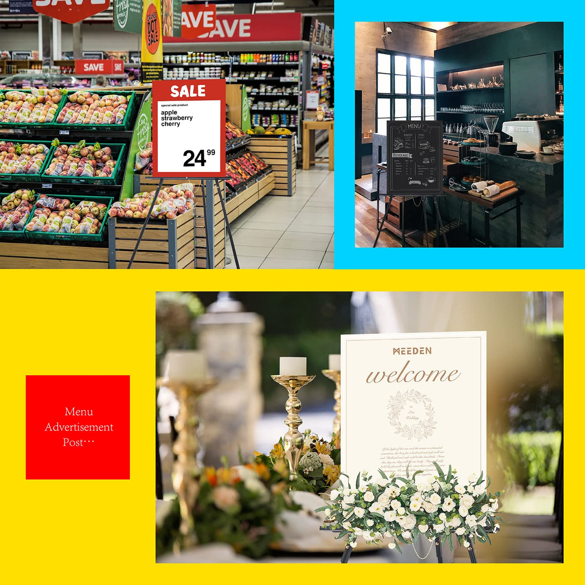 MEEDEN store presentation easel stand for product posters and promos
