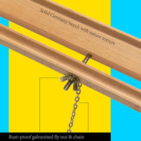 MEEDEN wood easel stand assembled at 64 inches for large canvases and displays.