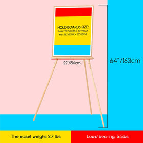 MEEDEN wood easel stand front view showing durable construction for art and signage.