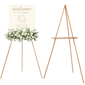 MEEDEN wood easel stand side view for posters with sturdy beech wood.