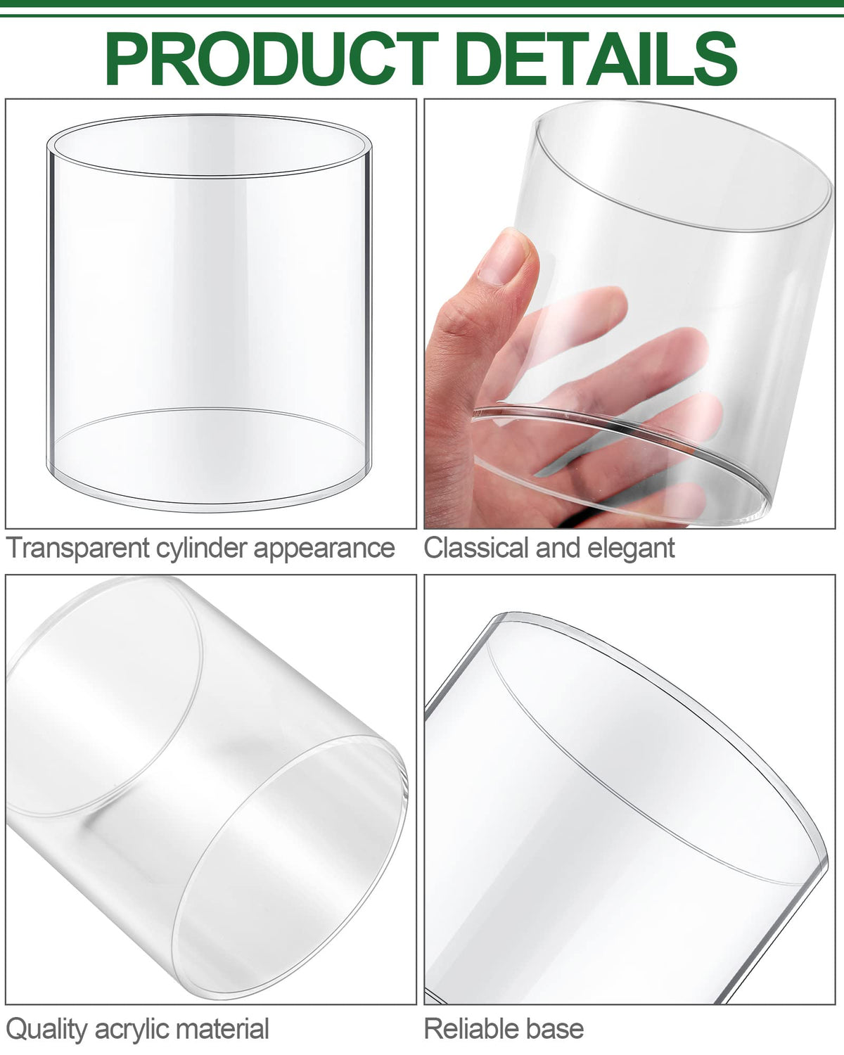 Meekoo 5x5 inch vase front view ideal for compact flower arrangements