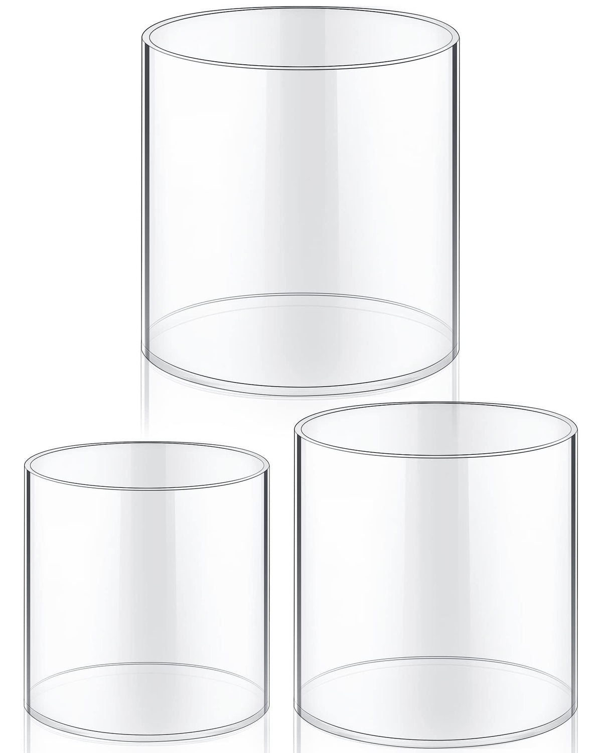 Meekoo 6x6 inch clear acrylic vase for elegant centerpieces and bouquets