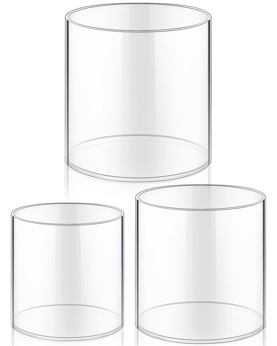 Meekoo 6x6 inch clear acrylic vase for elegant centerpieces and bouquets