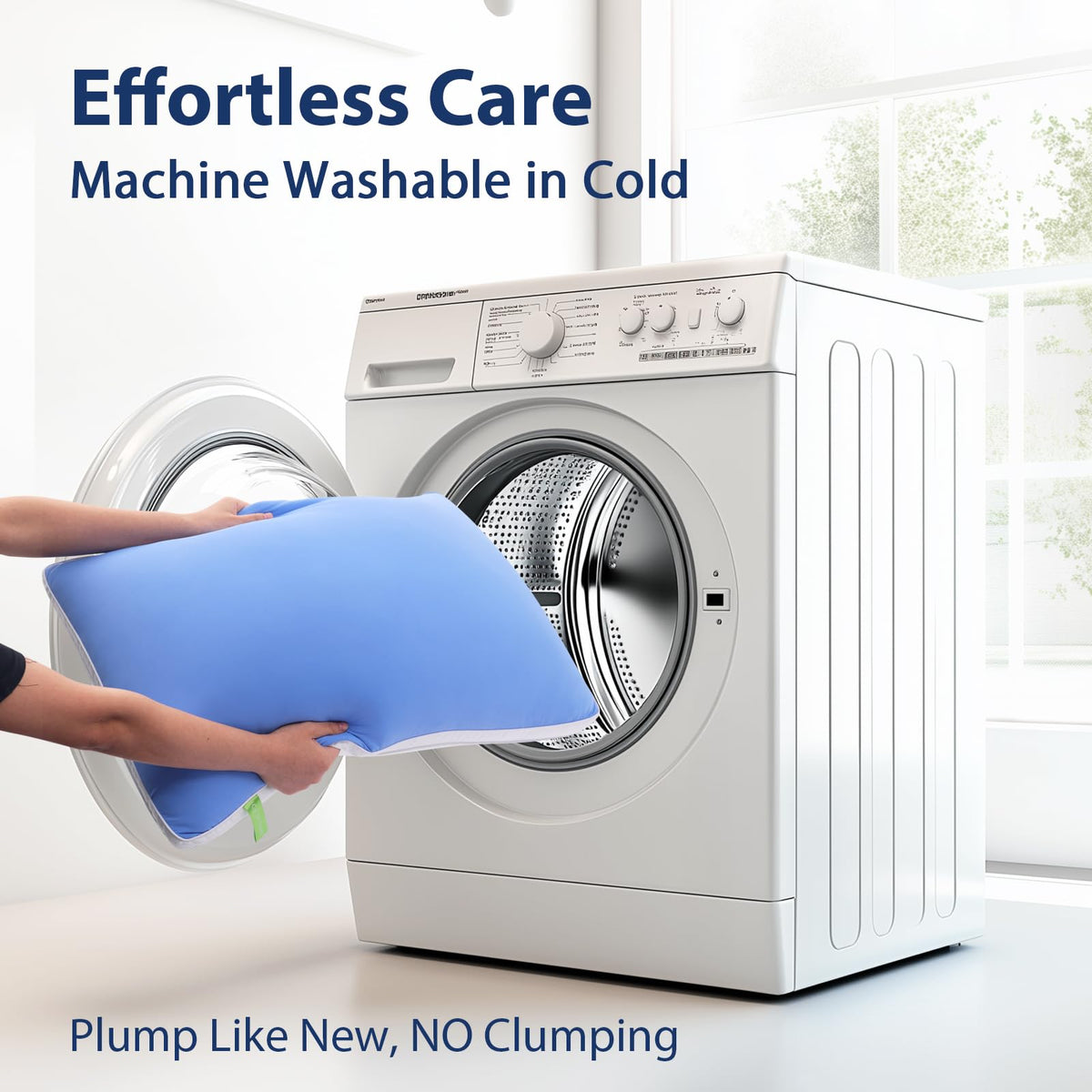 MEELUS care tips — dryer-safe fluffing for long-lasting comfort