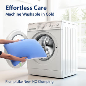 MEELUS care tips — dryer-safe fluffing for long-lasting comfort