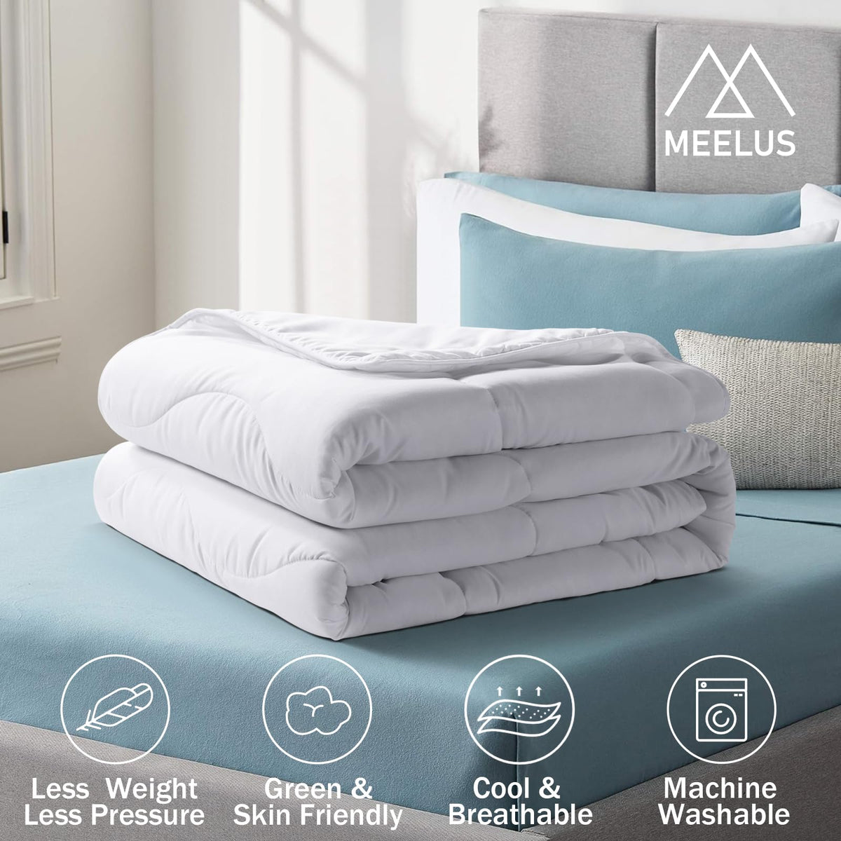 MEELUS easy-care machine-washable comforter for quick refresh