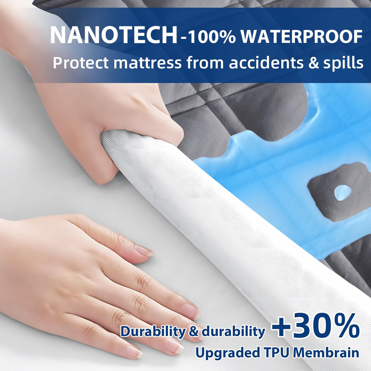 MEELUS Queen deep-pocket fit keeps the cover smooth on 8-21 inch mattresses