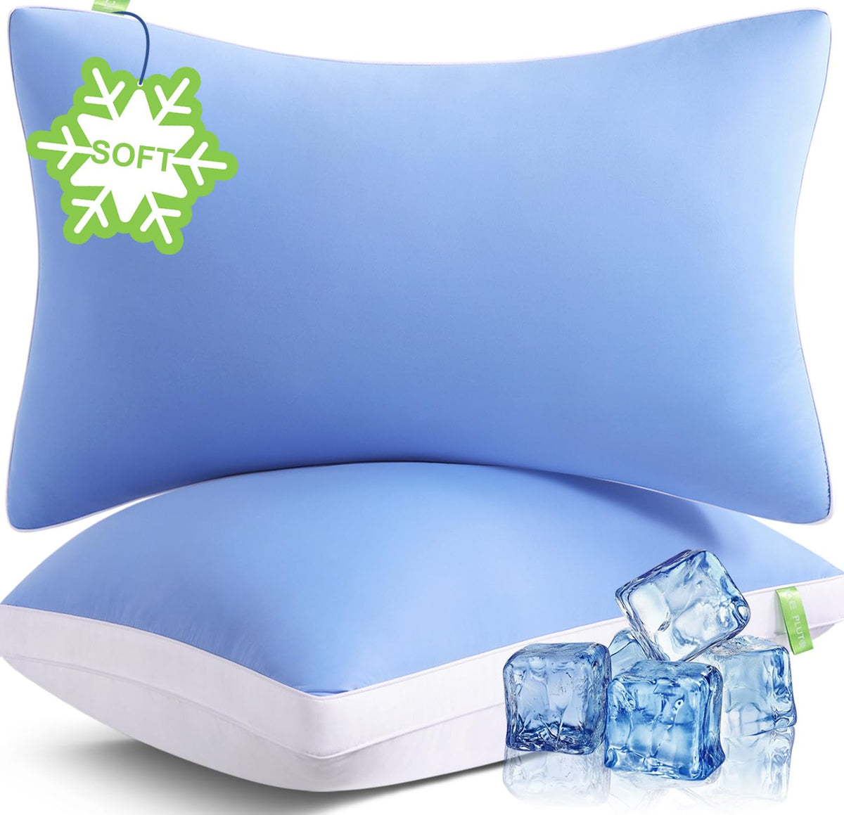 MEELUS Silky Soft Pillows queen set 2 — silky fabric for gentle skin and hair glide