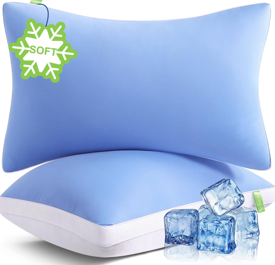 MEELUS Silky Soft Pillows queen set 2 — silky fabric for gentle skin and hair glide