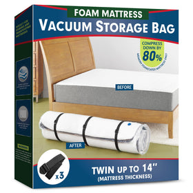 Meersburg vacuum mattress bag with 7-layer elastic blend protects your mattress during storage.
