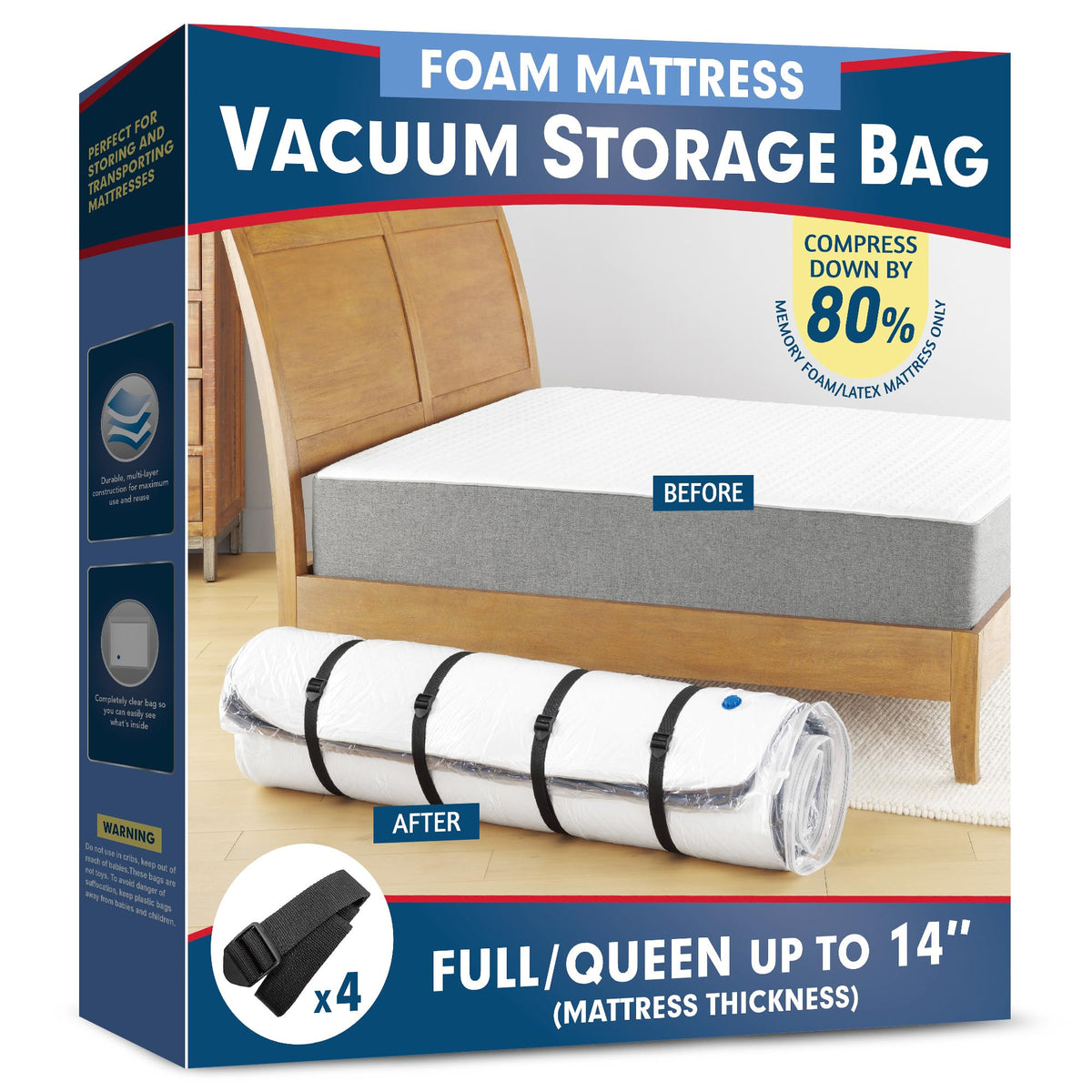 Meersburg vacuum mattress bag sealed for compact storage helps save space