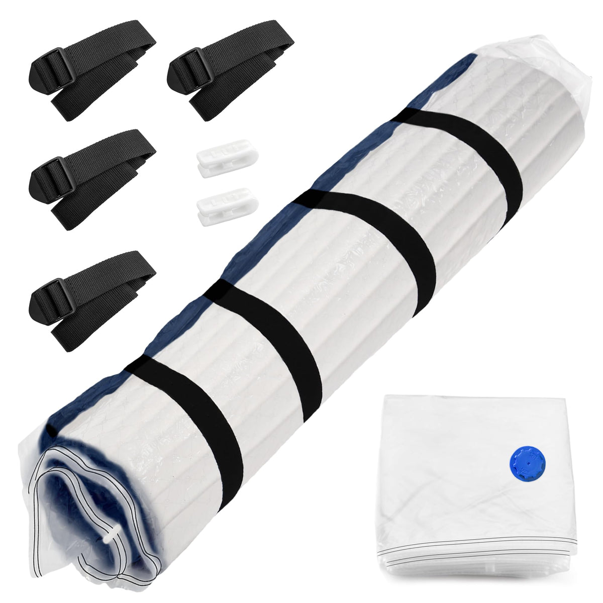 Meersburg twin mattress vacuum bag shows compact storage and secure sealing.