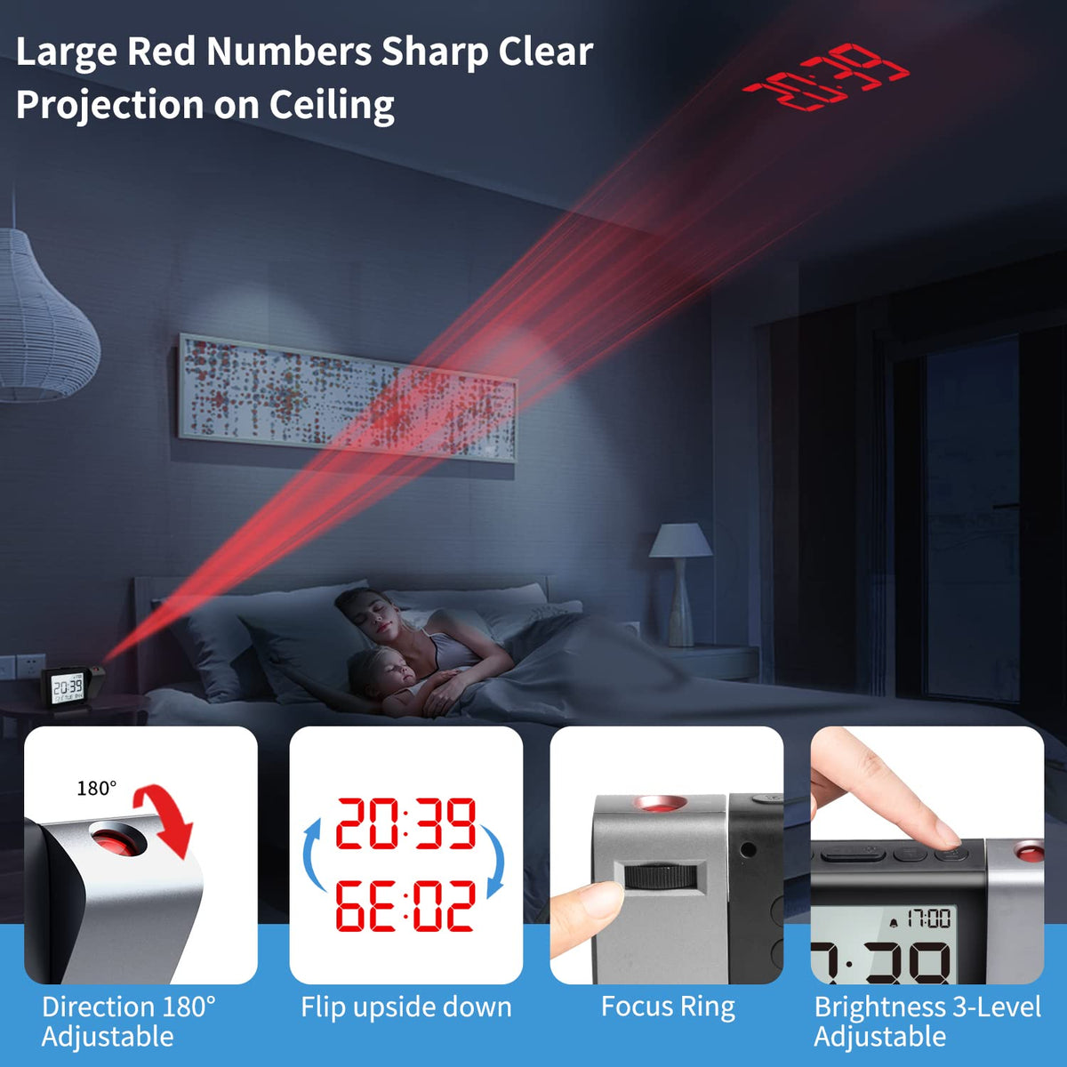 MeesMeek LCD display shows time date and temperature at a glance.