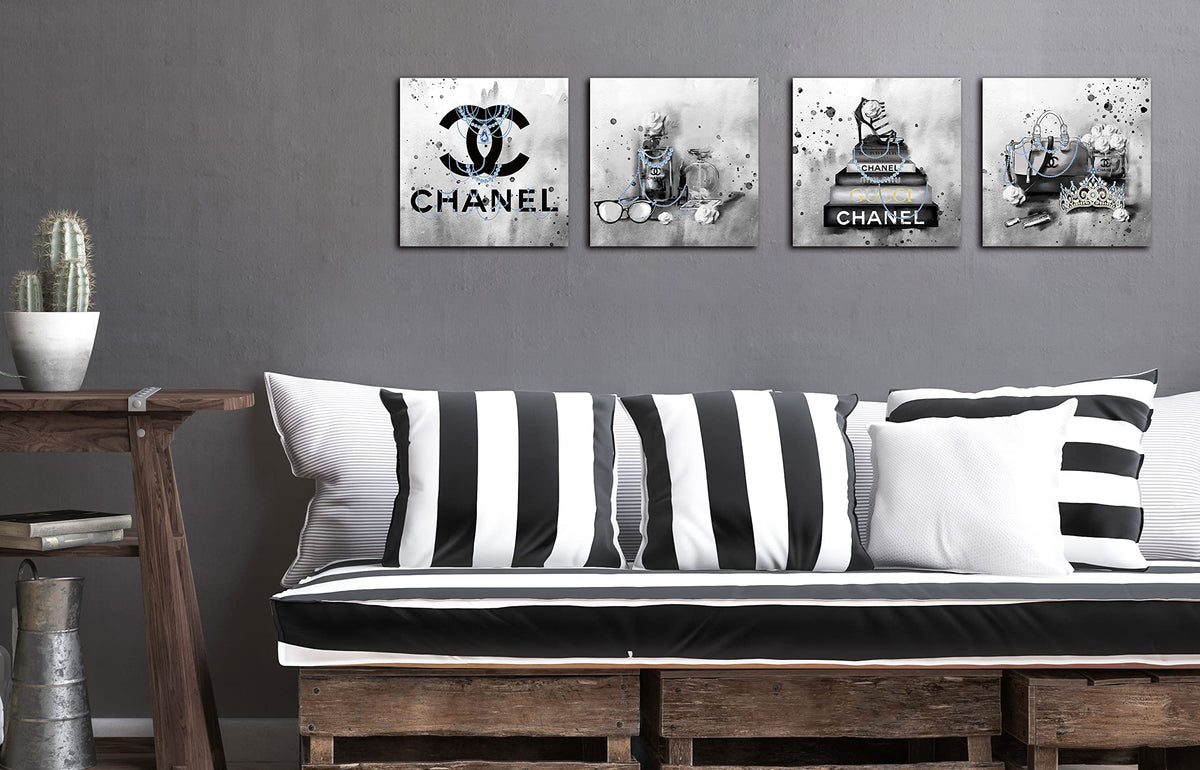 Meetdeceny fashion book stack grey painting adds stylish focal point.