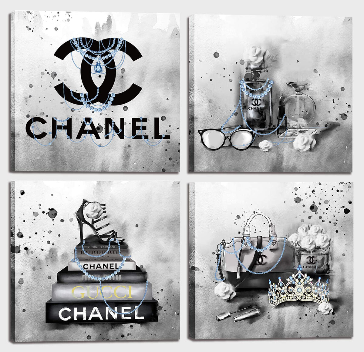 Meetdeceny fashion wall art for bedroom 4-piece set, ready to hang for chic interiors.